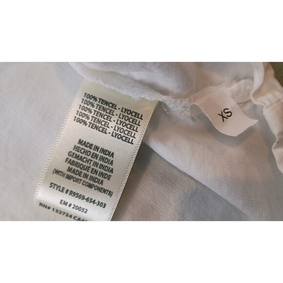 Cloth & Stone Anthropologie Womens White Button Down Shirt Size XS 100% Tencel - Picture 8 of 10